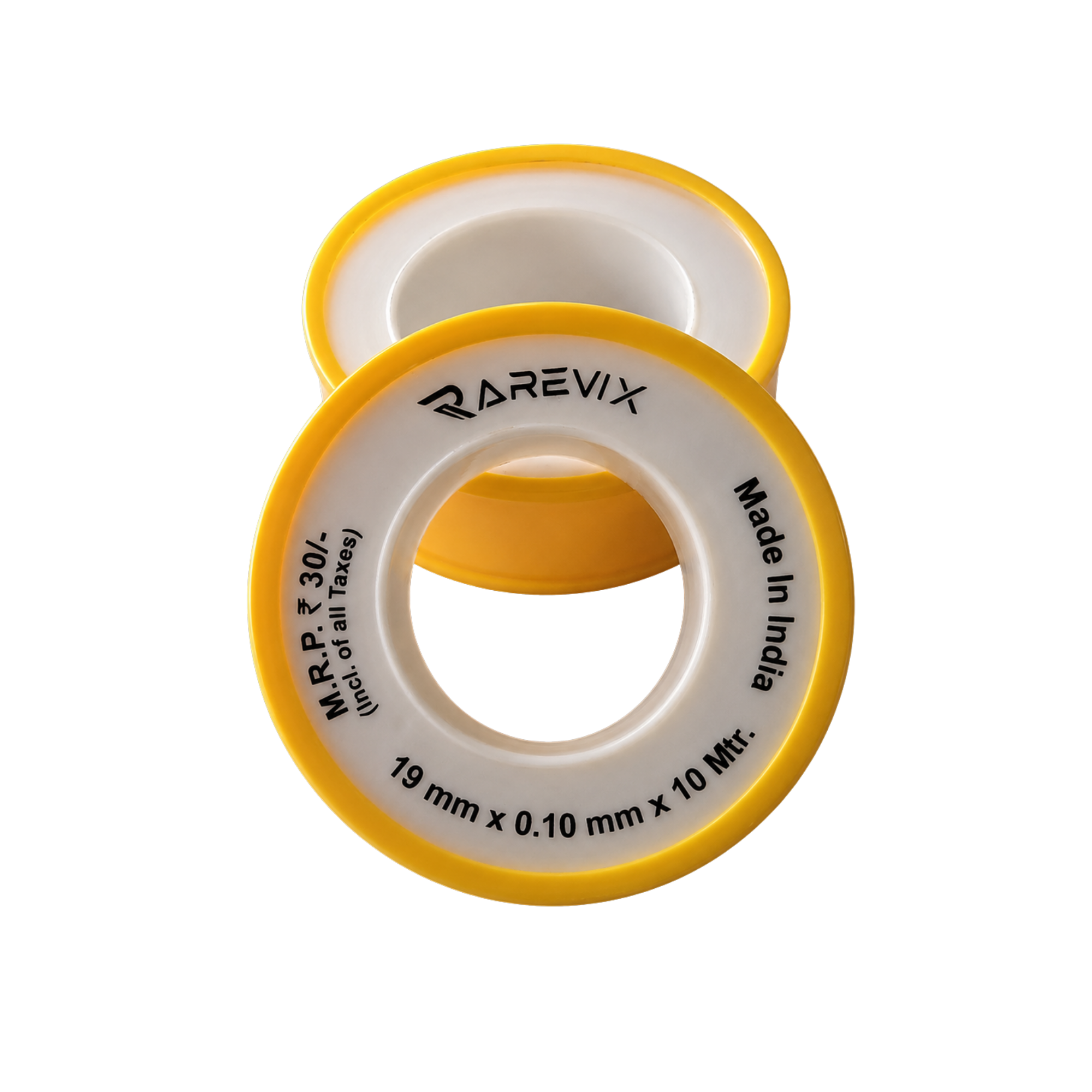 Rarevix PTFE tape roll in yellow casing for the wide product range